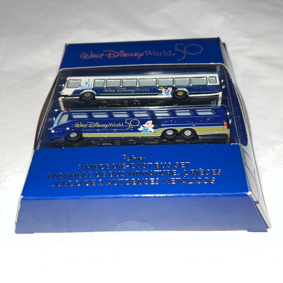 DISNEY Mickey Mouse and Minnie Mouse 50th Anniversary Die Cast Bus Set - Picture 6 of 9